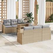 vidaXL Trädgårdsoffset 7 pcs beige och ljusgrå 100 x 55 x 73 cm