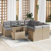 vidaXL Trädgårdsoffset 9 pcs beige och ljusgrå 100 x 55 x 73 cm