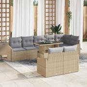 vidaXL Trädgårdsoffset 9 pcs beige och ljusgrå 100 x 55 x 73 cm