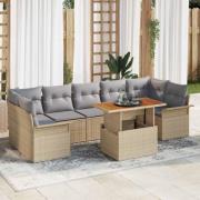 vidaXL Trädgårdsoffset 8 pcs beige och ljusgrå 100 x 55 x 73 cm