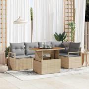vidaXL Trädgårdsmöbelset 6 pcs Beige och Grå 100 x 55 x 73 cm