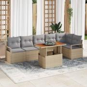 vidaXL Trädgårdsmöbelset 7 pcs Beige och Grå 100 x 55 x 73 cm