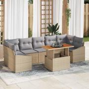 vidaXL Trädgårdsmöbelset 8 pcs Beige och Grå 100 x 55 x 73 cm