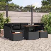 vidaXL Trädgårdsmöbelset 9 pcs Svart och Brunt 100 x 55 x 73 cm