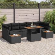 vidaXL Trädgårdsmöbelset 8 pcs Svart och Brunt 100 x 55 x 73 cm