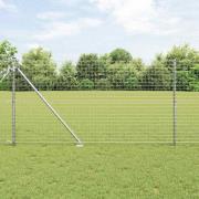 vidaXL Stängselstolpe 26 pcs Silver 3.2 x 3.2 x 140 cm Stål