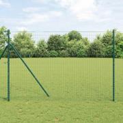 vidaXL Staket med stolpar Grön 1.5 x 10 m Stål