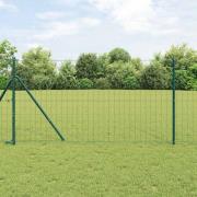 vidaXL Staket med stolpar Grön 1.4 x 10 m Stål