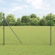 vidaXL Staket med stolpar Grå 1.6 x 10 m Stål