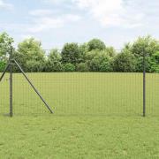 vidaXL Staket med stolpar Grå 1.2 x 10 m Stål