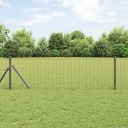 vidaXL Staket med stolpar Grå 0.6 x 10 m Stål
