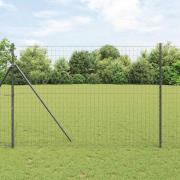 vidaXL Staket med stolpar Grå 1.5 x 10 m Stål