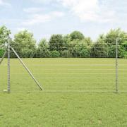 vidaXL Staket med stolpar Silver 1.2 x 25 m Stål