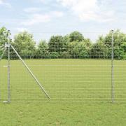 vidaXL Staket med stolpar Silver 1.5 x 10 m Stål