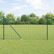 vidaXL Staket med stolpar Grön 1.2 x 10 m Stål