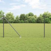 vidaXL Staket med stolpar Grå 1.2 x 10 m Stål