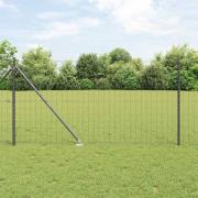 vidaXL Stängsel med stolpe Grå 1,4 x 10 m Stål och PVC