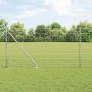 vidaXL Staket med stolpar Silver 1.2 x 10 m Stål