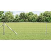 vidaXL Staket med stolpar Silver 0.4 x 10 m Stål