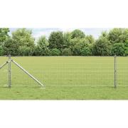 vidaXL Staket med stolpar Silver 0.4 x 25 m Stål