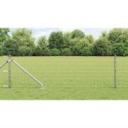vidaXL Staket med stolpar Silver 0.8 x 10 m Stål