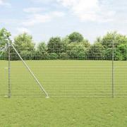 vidaXL Staket med stolpar Silver 1.6 x 10 m Stål