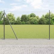 vidaXL Staket med stolpar Grå 1.4 x 10 m Stål