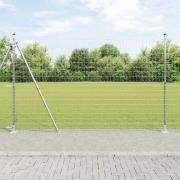 vidaXL Staket med stolpar Silver 1.4 x 10 m Stål