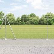 vidaXL Staket med stolpar Silver 1.2 x 10 m Stål