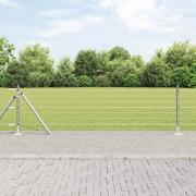 vidaXL Staket med stolpar Silver 0.4 x 25 m Stål