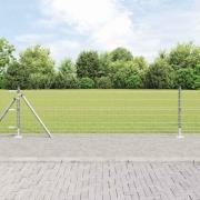 vidaXL Staket med stolpar Silver 0.6 x 25 m Stål