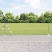 vidaXL Staket med stolpar Silver 0.4 x 50 m Stål