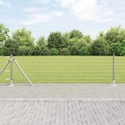 vidaXL Staket med stolpar Silver 0.4 x 50 m Stål