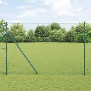 vidaXL Kedjestängsel med stolpar Grön 1.6 x 25 m Stål