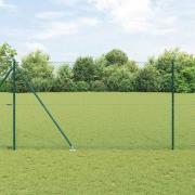 vidaXL Kedjestängsel med stolpar Grön 1.6 x 10 m Stål
