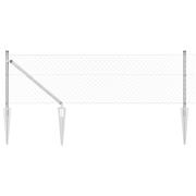 vidaXL Kedjestängsel med stolpar Silver 0.6 x 10 m Stål