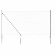 vidaXL Kedjestängsel med stolpar Silver 1 x 10 m Stål