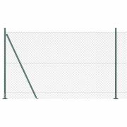 vidaXL Kedjestängsel med stolpar Grön 1.6 x 10 m Stål