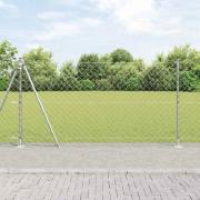 vidaXL Kedjestängsel med stolpar Silver 1.2 x 10 m Stål