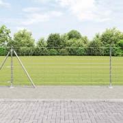vidaXL Stängsel för åker / äng Silver 25 x 1 m Galvaniserat stål