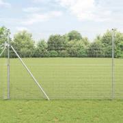 vidaXL Staket med stolpar Silver 1.5 x 10 m Stål