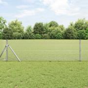 vidaXL Staket med stolpar Silver 0.4 x 25 m Stål