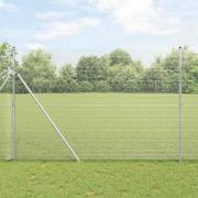 vidaXL Staket med stolpar Silver 1.5 x 25 m Stål