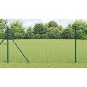 vidaXL Stängselstolpe Grön 10 x 1 m (25 x 25 mm nät) Stål