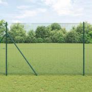 vidaXL Staket med stolpar Grön 1.5 x 10 m Stål