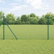 vidaXL Staket med stolpar Grön 1.2 x 50 m Stål