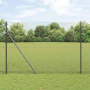 vidaXL Staket med stolpar Grå 1.5 x 10 m Stål