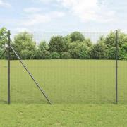 vidaXL Staket med stolpar Grå 1.4 x 50 m Stål
