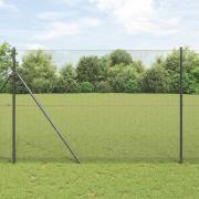 vidaXL Staket med stolpar Grå 1.5 x 50 m Stål