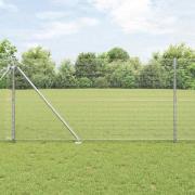 vidaXL Staket med stolpar Silver 1.4 x 10 m Stål